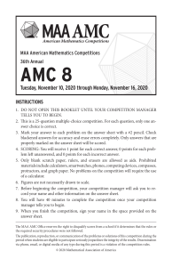 2020 AMC 8 Official Solutions | MAA