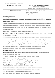 Basic English Grammar Test for English Majors