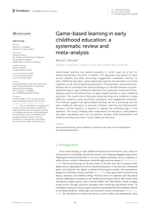 Game-Based Learning in Early Childhood Education: Systematic Review