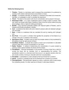 Chemistry Titration Terms: Definitions & Glossary