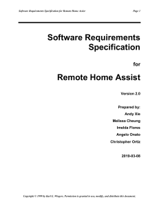 Remote Home Assist Software Requirements Specification