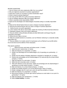 Business Studies Review Questions and Past Papers