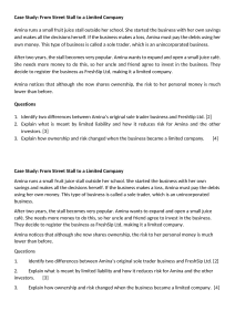 Case Study: Sole Trader vs Limited Company