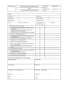 Wall Tiling Inspection Checklist