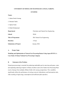 Natural Gas Processing Optimization with Aspen HYSYS: UMAT Project Synopsis