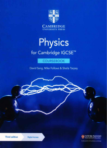 Cambridge IGCSE Physics Coursebook Glossary