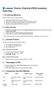 FIFO Inventory Lesson: Cost Flow & Calculation