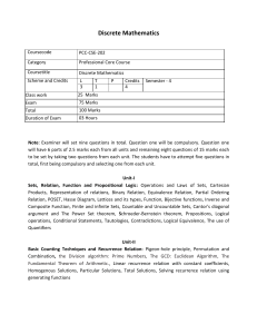 Discrete Mathematics Course Syllabus PCC-CSE-202
