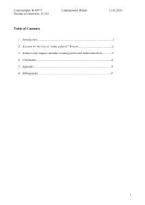 Contemporary Britain: Immigration & Multiculturalism Essay
