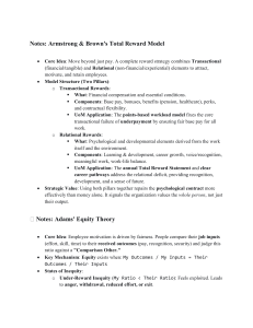 Armstrong & Brown Total Reward Model & Adams Equity Theory Notes