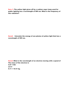 Chemistry/Physics Practice Questions: Wavelength, Frequency, Photon Energy