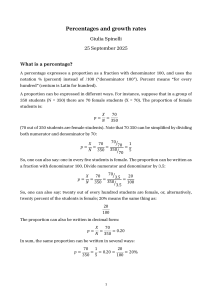 Percentages and Growth Rates