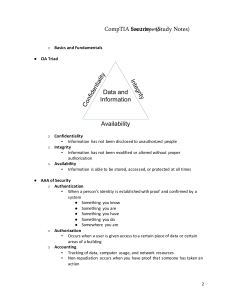 CompTIA Security+ Study Notes