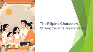 Filipino Character: Strengths & Weaknesses (1988 Report)