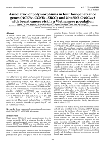Breast Cancer Risk Polymorphisms in Vietnamese Women