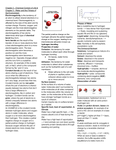 Chapter 2-3: Chemical Context & Water in Biology