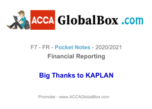 ACCA F7 FR Pocket Notes 2020/2021 Financial Reporting