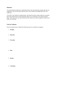 Scientific Investigation Steps Worksheet