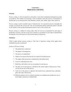 Process Costing Chapter 2