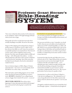 Professor Grant Horner's Bible-Reading System