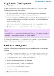 Application Development: WPF Overview and Management
