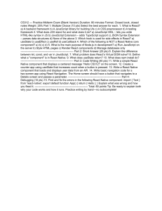 CS312 Practice Midterm Exam - React & React Native