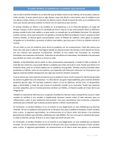 El cambio clim&aacute;tico: un problema que no podemos ignorar
