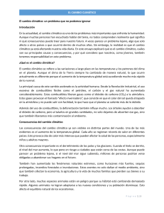 El Cambio Clim&aacute;tico: Un Problema Global