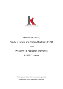 Netcare Education FNAH 2027 Nursing Programmes & Application Info