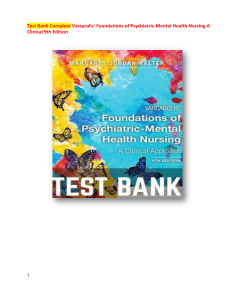 Varcarolis' Foundations of Psychiatric-Mental Health Nursing Test Bank 9th Ed