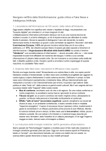 Navigare nell'Era della Disinformazione: guida critica a Fake News e Intelligenza Artificiale