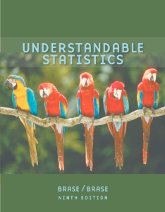 Understandable Statistics Textbook by Brase 9th Edition