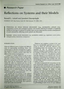 Reflections on Systems and their Models