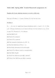 Math 4262 Homework 1: MLE for Gamma Distribution