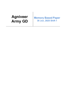 Agniveer Army GD Exam Paper 30 June 2025