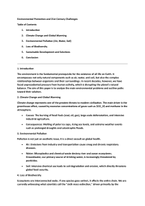 Environmental Protection and 21st Century Challenges