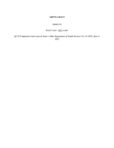 Ames v. Ohio Department of Youth Services: Legal Analysis of Title VII Symmetry
