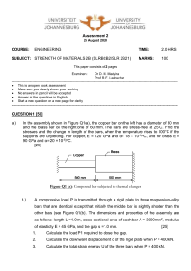 University of Johannesburg Engineering Strength of Materials Exam