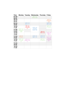 University Weekly Course Timetable