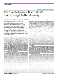 Avian Influenza H5N1 Threat to Global Biodiversity