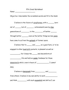 FFA Creed Worksheet