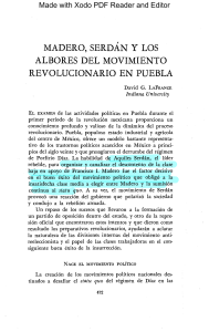 Madero, Serd&aacute;n y los albores de la revoluci&oacute;n en Puebla