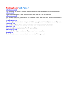 Collocations with 'arise' - Vocabulary Examples