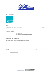 Year 1 Math Exam October 2023 Practice Paper
