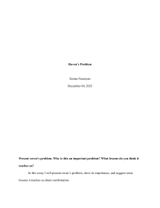 Raven&rsquo;s Problem: Essay on Confirmation Theory in Philosophy of Science