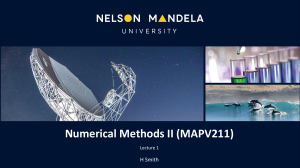 Numerical Methods II Lecture 1: Functions & Theorems