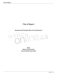 Academic Report Template for College Coursework