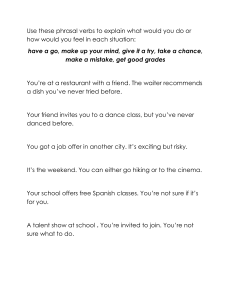 Phrasal Verbs Exercise Worksheet