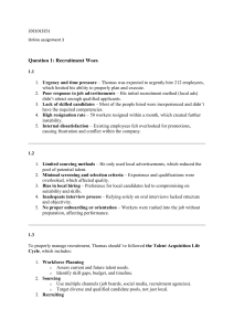 Recruitment Woes & Performance Appraisals Assignment