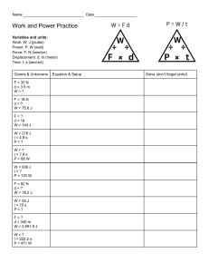 Zestaw ćwiczeń: Praca i Moc